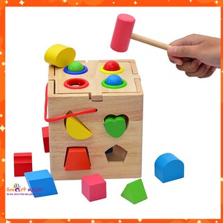GIÁ ƯU ĐÃI| Đồ chơi Gỗ Hộp Đập bóng Thả hình loại to đẹp