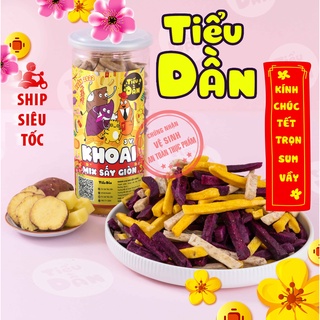 Khoai sấy mix 3 vị hũ lớn 300g Tiểu Dần đồ ăn vặt vừa ngon vừa rẻ