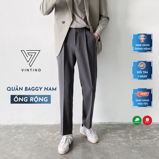 Quần baggy nam ống rộng vải Hàn cao cấp, quần âu nam Hàn Quốc vải co giãn phong cách trẻ trung Unisex QA1