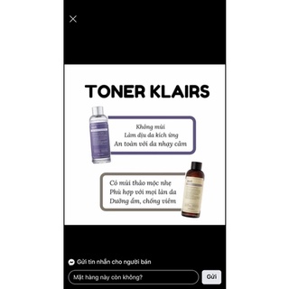 Nước Hoa Hồng Klairs Supple Preparation Unscented + facial Toner 180ml
