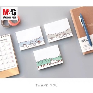 Giấy Ghi Chú  M&amp;G YS-256 kích thước 3*4, xấp 80 tờ ,  giấy màu trắng có in mèo(giao màu ngẫu nhiên)-1 cái