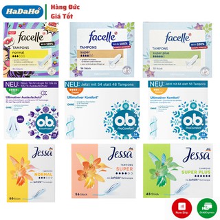 Băng vệ sinh dạng ống - Tampons Facelle/OB,Jessa đủ size, hàng Đức