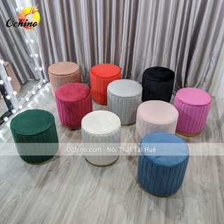 [Mã LIFEBKA5 giảm 10% tối đa 1 Triệu đơn 500k] Đôn Tròn Trang Điểm Chân Vàng Cách điệu siêu Xinh (Hàng có sẵn)