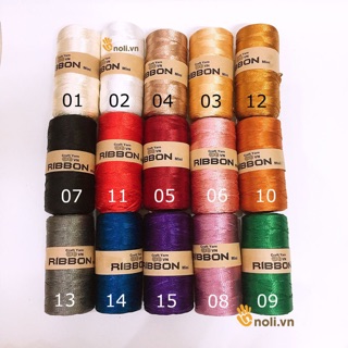 Sợi dệt ribbon chuyên móc mũ túi giày (Đủ bảng màu mã 01 đến 34)