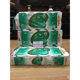 Giấy vệ sinh Hà Nội xanh không lõi 3 lớp CHÍNH HÃNG ĐỦ CÂN KÈM KHUYẾN MÃI 10 cuộn - GVS