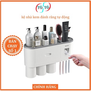 Kệ để đồ nhà tắm hút chân không 2 cốc, 3 cốc, 4 cốc - Bộ nhả kem đánh răng siêu tiện lợi cho mọi gia đình