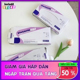 ( Hộp 100 cái ) Găng tay VictoriaBay găng tay cao su làm bếp vệ sinh siêu dai chất liệu TPE không mùi (Đủ SIZE : L-M-S)