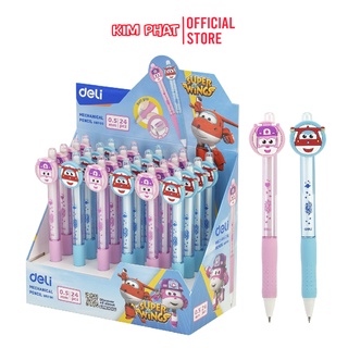 Bút chì kim bấm hình dáng ngộ nghĩnh dễ thương có kèm tẩy Super Wings Deli EU61800
