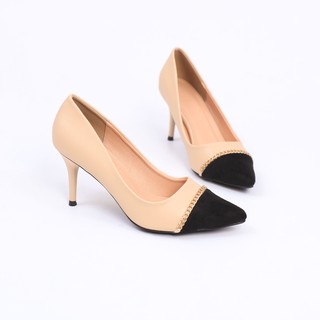 Giày Cao Gót 7cm Gót Nhọn Khoá Xích Pixie X650