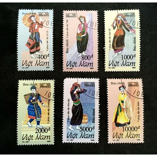 Tem sưu tập MS 673 Tem CTO Việt Nam Y phục các dân tộc Việt Nam 1993 ( 6 tem )
