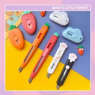 Dao rọc giấy MIAO'S LITTLE FOREST dao mini hình chân mèo dâu tây cà rốt unbox nhỏ gọn tiện lợi MOT250