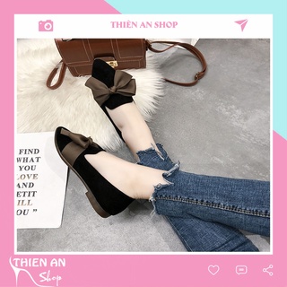 Giày búp bê - bệt - hài nữ mũi nhọn phối nơ Thiên An TA03