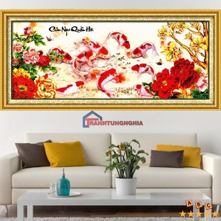 Tranh đính đá ABC tự làm cá cửu ngư quần hội