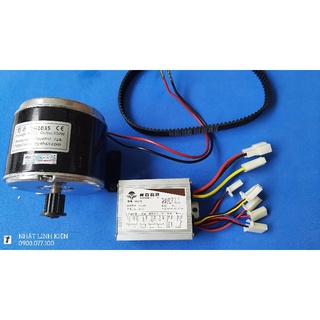Combo động cơ 24V 300W + điều tốc 500W + dây curoa xe escooter