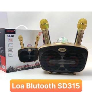 [ XẢ KHO BÁN LỖ ] Loa Mắt Cú Siêu Đẹp, Loa Đôi, Loa Công Suất Lớn, Loa Karaoke Bluetooth SDRD SD-315, Tặng Kèm 2 Micro