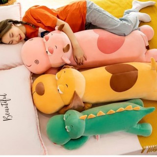Gấu bông gối ôm Trâu hồng siêu phẩm hot trend vải nhung co dãn 4 chiều