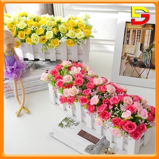 Bình Hoa, Giỏ Hoa Hồng Nhí Cắm Sẵn Trang Trí Bàn Trà, Phòng Khách Nhiều Kích Thước DG-24