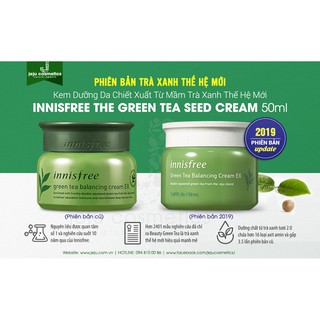 NHẬP MÃ GDAYCOS GIẢM 5000đ  Kem Dưỡng Ẩm Trà Xanh Innisfree Green Tea Balancing Cream EX