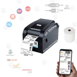 Máy in đơn hàng trên các sàn TMĐT khổ A7 XP350BM (USB+LAN) in bằng máy tính và điện thoại Androi - IOS