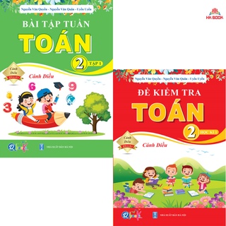 Sách - Combo Bài Tập Tuần và Đề Kiểm Tra Toán Lớp 2 - Cánh Diều - Học Kì 1 (2 cuốn)