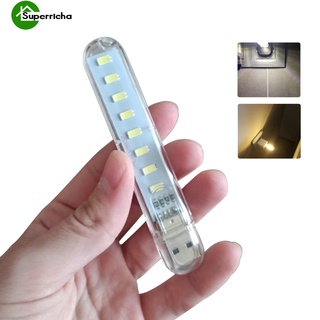 Đèn LED USB mini 8 bóng siêu sáng dùng đọc sách/ sạc dự phòng/ laptop/ máy tính