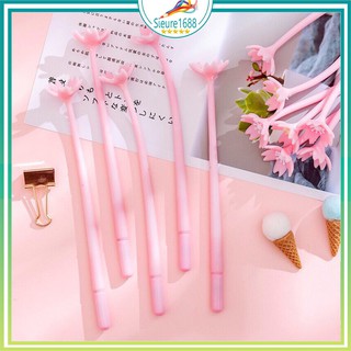 Bút hoa anh đào silicone D195 mực đen bút hoạt hình bút dễ thương bút kute viết gel màu đen