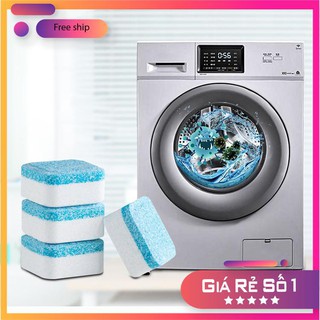 Hộp 12 Viên Tẩy Vệ Sinh Lồng Máy Giặt, Sủi sạch vi khuẩn, Tẩy Sạch Cặn Bẩn Lồng Giặt Khử Vết Bẩn, Mùi Hôi