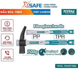 Búa nhổ đinh kiểu Pháp TOTAL THCHIT7006 Búa cầm tay 700g, đầu búa được đúc rèn nguyên khối, chịu nhiệt, thép cacbon 45#
