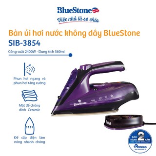 [Mã ELBLUEWL5 giảm 10% đơn 500K] Bàn Ủi Hơi Nước không dây BlueStone SIB-3854