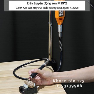 Dây truyền động nối dài cho máy khoan mài khắc 100cm đầu M19*2