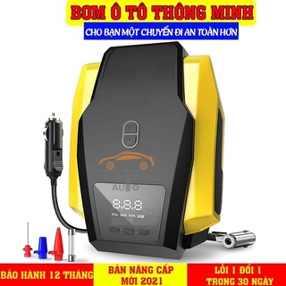 Bơm lốp ô tô - bơm lốp điện tử tự ngắt, nguồn tẩu 12V, có đèn - bảo hành 12 tháng