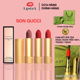 Son Gucci Rouge À Lèvres Voile Matte, chất son mịn siêu lì, son gucci cực đẹp, siêu sang chảnh 2021