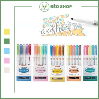 Set 5 bút highlight pastel đánh dấu 2 đầu Béo shop , hộp bút dạ quang nhớ dòng marker bullet journal dễ thương B20