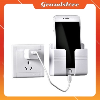Giá dán tường treo phích cắm điện, remote kiêm giá để điện thoại khi sạc pin trên tường