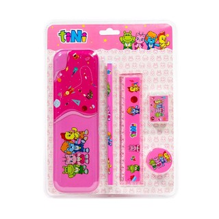 Bộ dụng cụ học tập tiNi 5 món - màu hồng NK21002