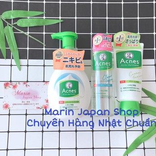 Sữa rửa mặt, nước hoa hồng lotion hỗ trợ giảm mụn, trứng cá Acnes Nhật Bản