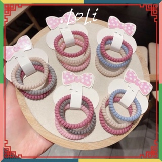 Sét 3 dây cột tóc lò xo màu pastel dễ thương
