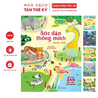 Sách Bóc dán thông minh 240 hình dán ngộ nghĩnh nhiều chủ đề cho trẻ 38 tuổi