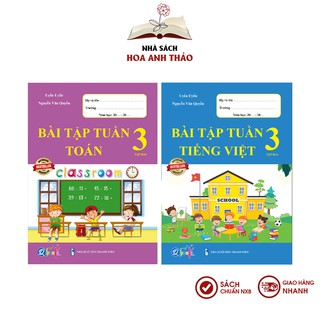 Sách Bài tập tuần và đề kiểm tra Toán và Tiếng Việt lớp 3 học kỳ 2 Bộ 4 quyển