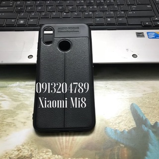 Ốp lưng auto focus xiaomi Mi 8SE giả da cao cấp
