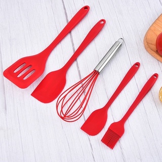 Bộ dụng cụ làm bánh nấu ăn nhà bếp đồ ăn dặm silicon 5 món chịu nhiệt chống dính cao cấp tiện lợi