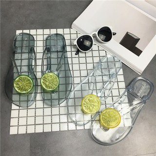 Dép xỏ ngón nữ trong suốt quả chanh