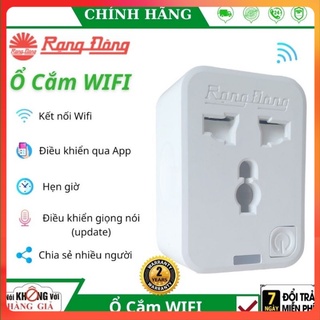 Chính Hãng Ổ cắm hẹn giờ Rạng Đông kết nối wifi với điện thoại thông minh. Bảo hành dài hạn