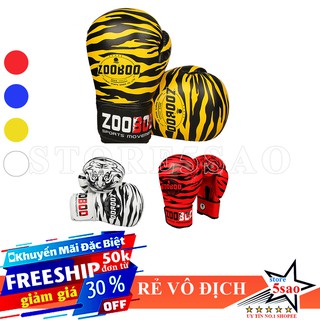 Bao tay boxing Zooboo hình hổ ⚡FREESHIP⚡ Găng tay boxing đấm bốc giá rẻ