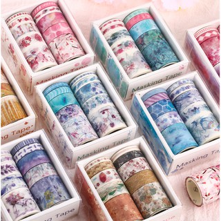 Bộ 10 cuộn Washi Tape theo chủ đề SA10-04 trang trí scrapbook, sổ tay planner,...