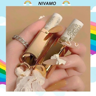 Son lì lâu trôi Nivamo son kem có dưỡng vỏ trắng nơ xinh Maffick SS14