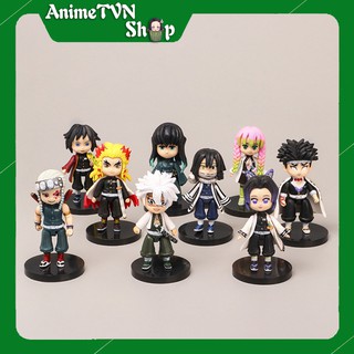 Set Combo 9 Mô hình Trụ cột Anime/Manga Kimetsu No Yaiba (Thanh gươm diệt quỷ) Phong cách chi bi Siêu xinh