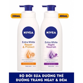 Bộ Dưỡng thể Nivea Ban ngày 350ml và ban đêm 400ml