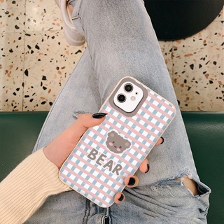 Ốp iphone hình gấu Bear caro đẹp cho iPhone 6/6Plus,7/8plus,X/Xs,XsMax,11, Xr,11pro,11ProMax,12/12pro,12ProMax,13pro