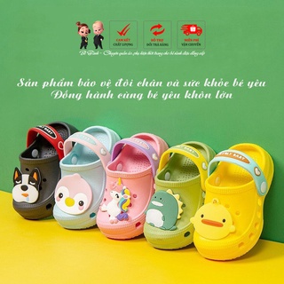 Dép sục cho bé trai bé gái sticker đáng yêu, dép trẻ em siêu nhẹ quai linh hoạt đế xốp mềm mại